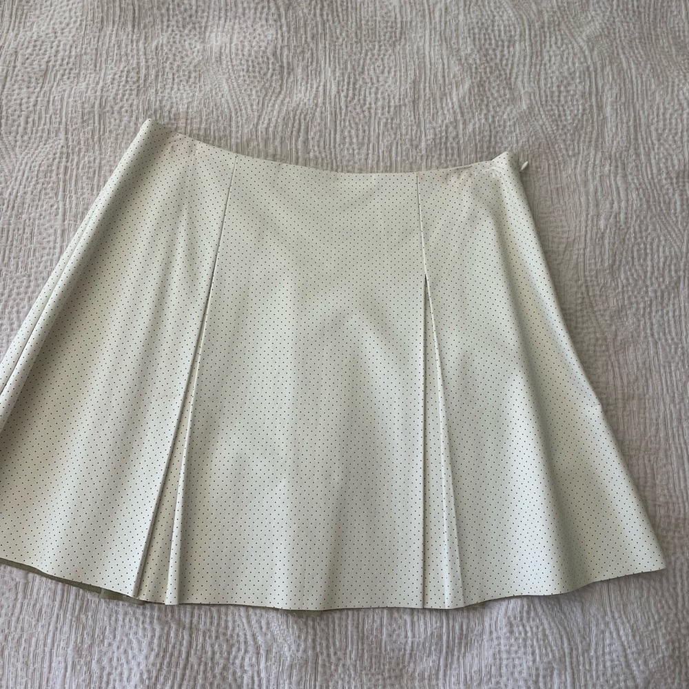 BCBG generation white leather tennis skirt